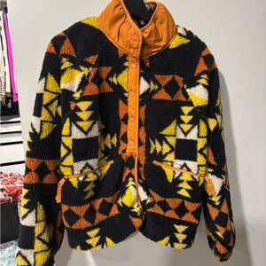 Geometric Patterned free people movement Fleece Jacket